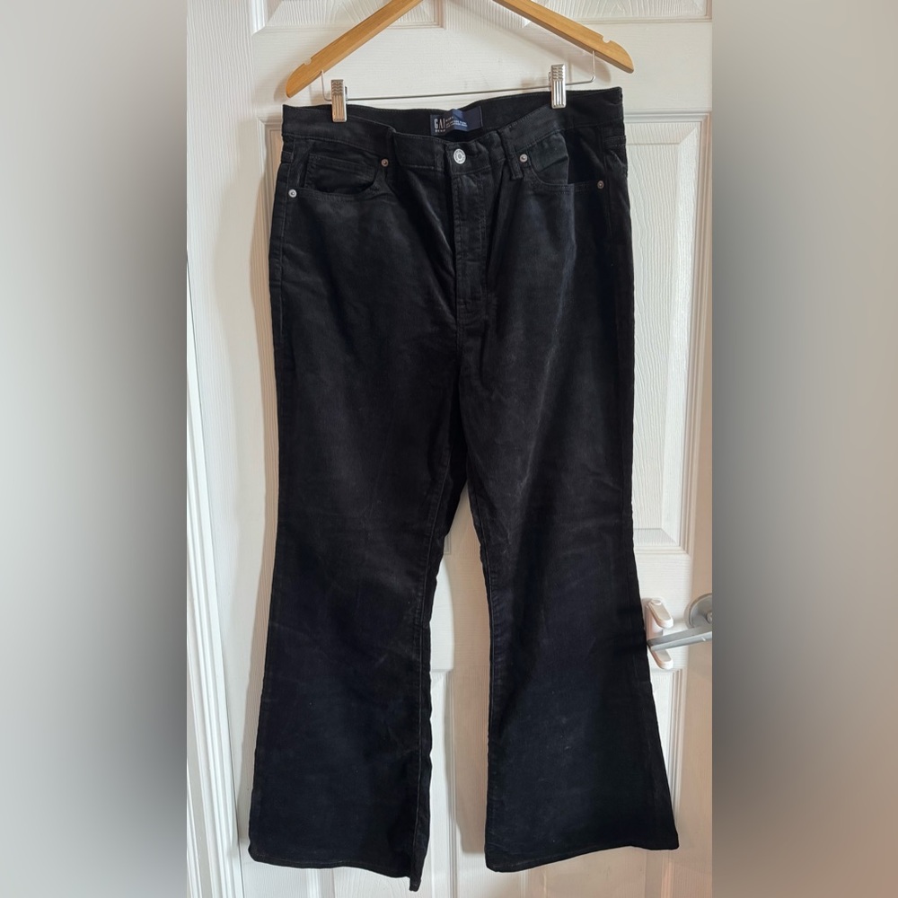 GAP Women's Black Corduroy Flare Jeans